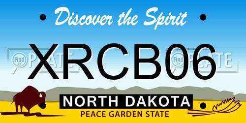 XRCB06 North Dakota License Plate