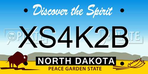 XS4K2B North Dakota License Plate