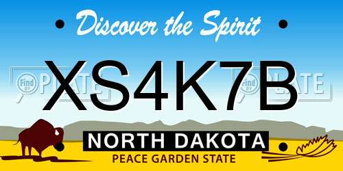 XS4K7B North Dakota License Plate