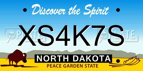 XS4K7S North Dakota License Plate