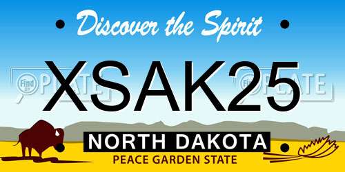 XSAK25 North Dakota License Plate