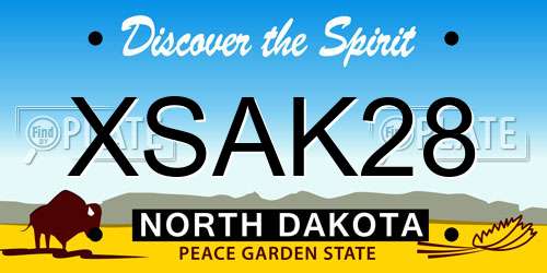 XSAK28 North Dakota License Plate