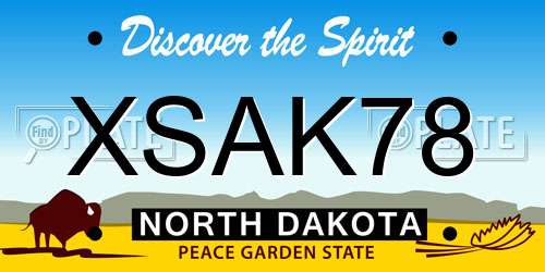 XSAK78 North Dakota License Plate