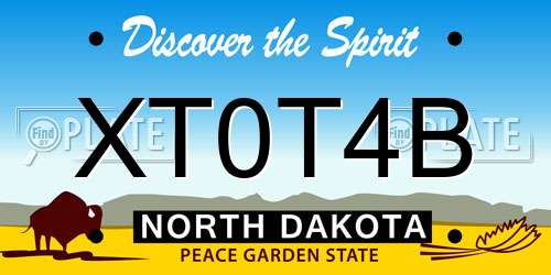 XT0T4B North Dakota License Plate