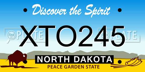 XTO245 North Dakota License Plate
