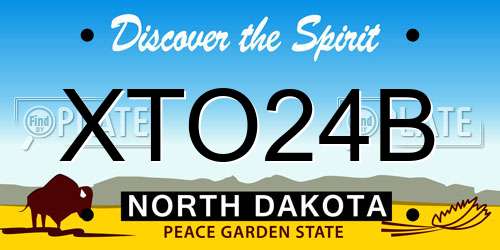 XTO24B North Dakota License Plate