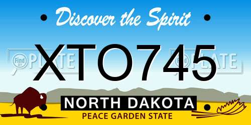 XTO745 North Dakota License Plate