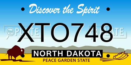XTO748 North Dakota License Plate