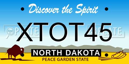 XTOT45 North Dakota License Plate