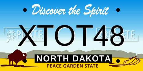 XTOT48 North Dakota License Plate