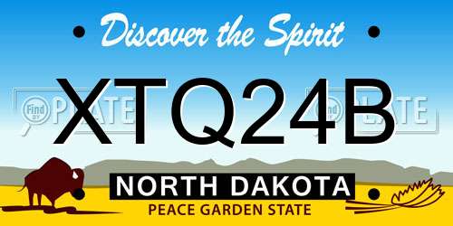 XTQ24B North Dakota License Plate