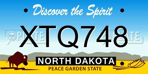 XTQ748 North Dakota License Plate
