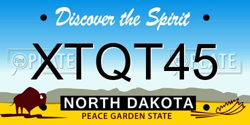 XTQT45 North Dakota License Plate