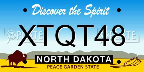 XTQT48 North Dakota License Plate
