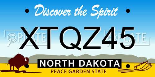 XTQZ45 North Dakota License Plate