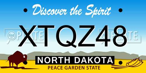 XTQZ48 North Dakota License Plate