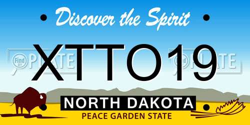 XTTO19 North Dakota License Plate