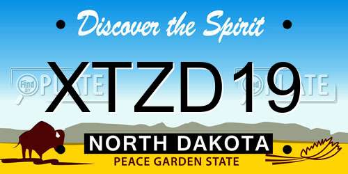 XTZD19 North Dakota License Plate