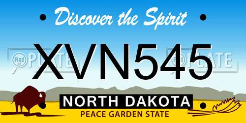 XVN545 North Dakota License Plate