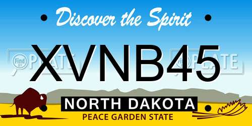 XVNB45 North Dakota License Plate