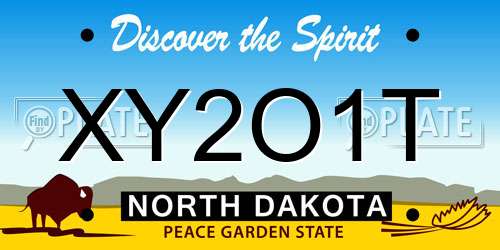 XY2O1T North Dakota License Plate