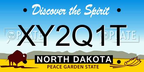 XY2Q1T North Dakota License Plate