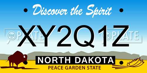 XY2Q1Z North Dakota License Plate