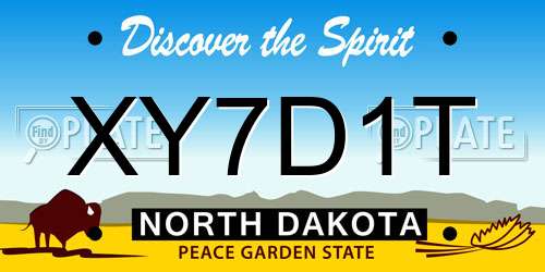 XY7D1T North Dakota License Plate