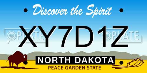 XY7D1Z North Dakota License Plate