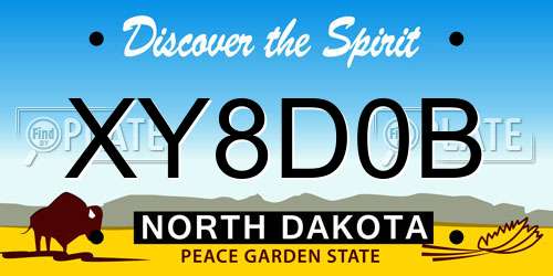 XY8D0B North Dakota License Plate