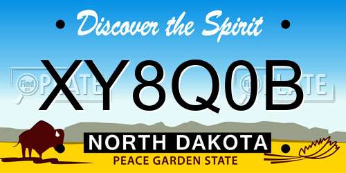 XY8Q0B North Dakota License Plate