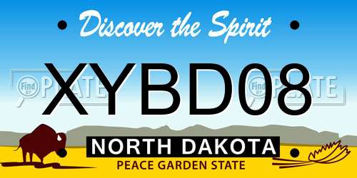 XYBD08 North Dakota License Plate