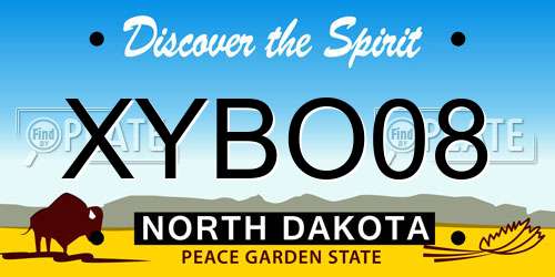 XYBO08 North Dakota License Plate
