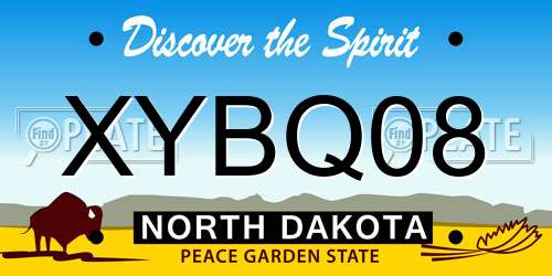 XYBQ08 North Dakota License Plate