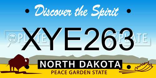 XYE263 North Dakota License Plate