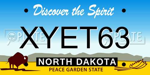 XYET63 North Dakota License Plate