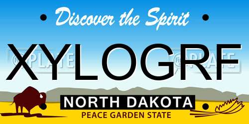 XYLOGRF North Dakota License Plate