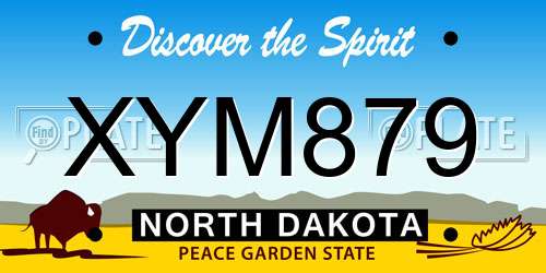 XYM879 North Dakota License Plate