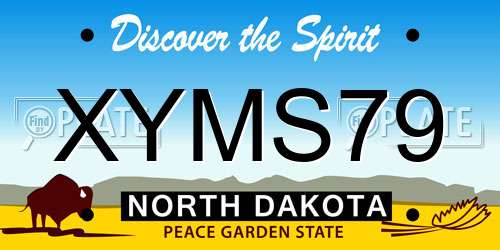 XYMS79 North Dakota License Plate