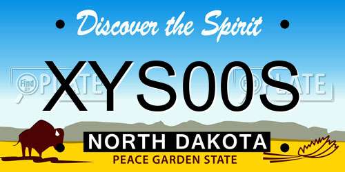 XYS00S North Dakota License Plate