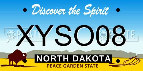 XYSO08 North Dakota License Plate