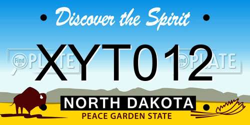 XYT012 North Dakota License Plate