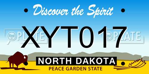 XYT017 North Dakota License Plate