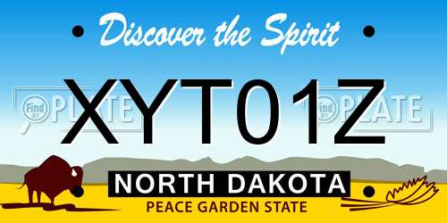 XYT01Z North Dakota License Plate