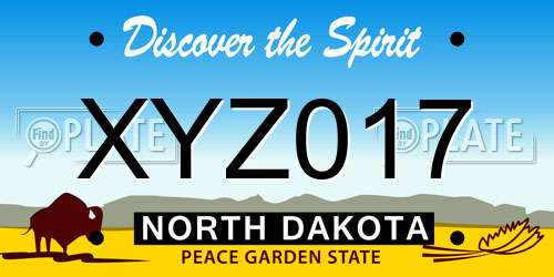 XYZ017 North Dakota License Plate