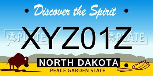 XYZ01Z North Dakota License Plate