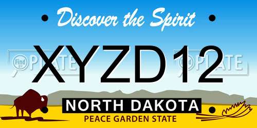 XYZD12 North Dakota License Plate