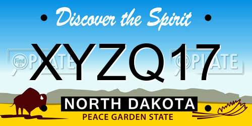 XYZQ17 North Dakota License Plate