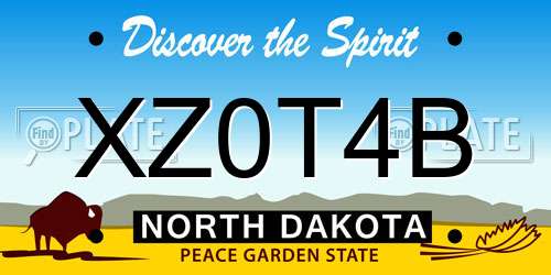 XZ0T4B North Dakota License Plate