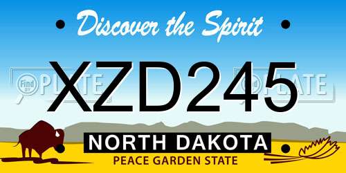 XZD245 North Dakota License Plate